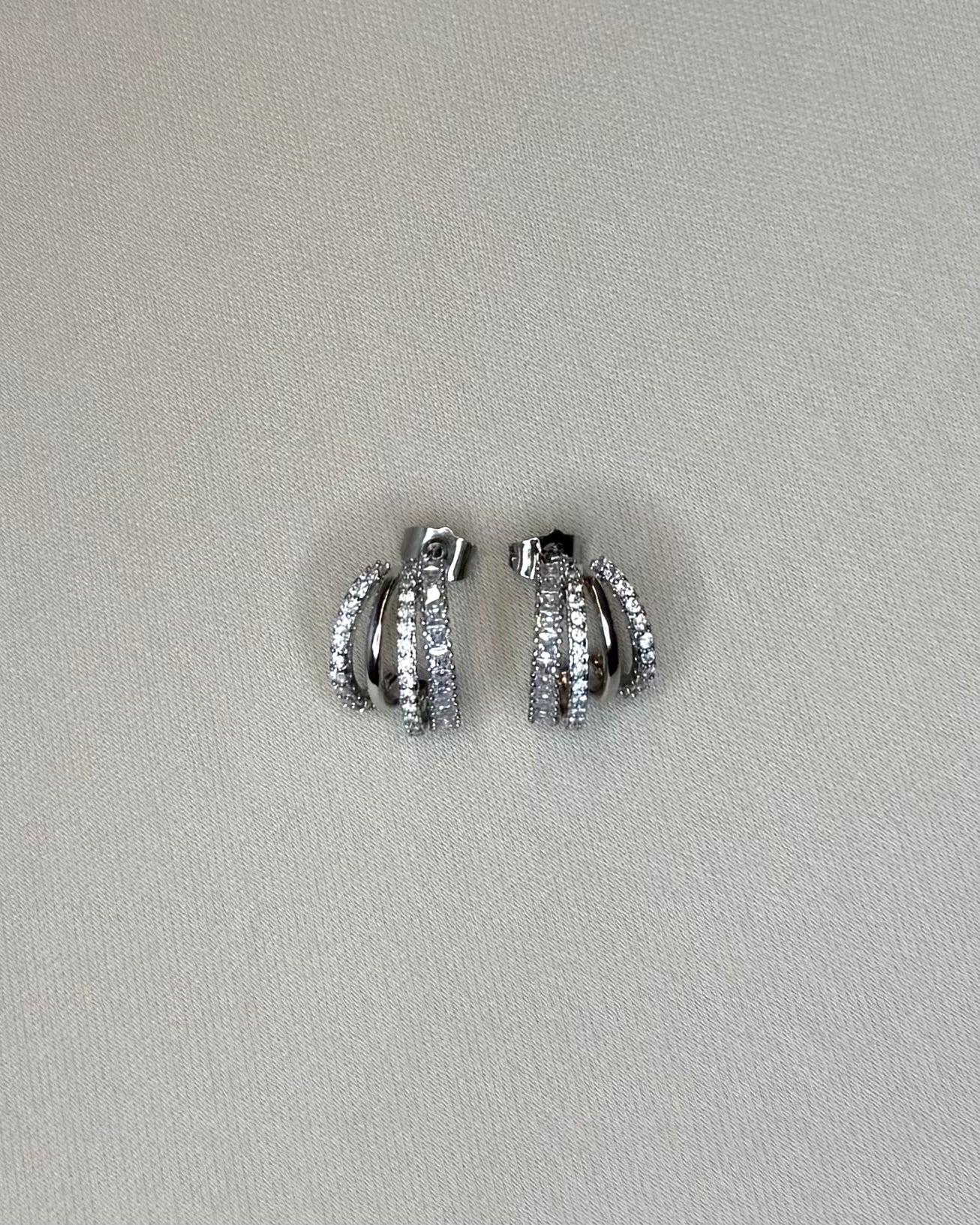 Orecchini Double Hoop Pavé